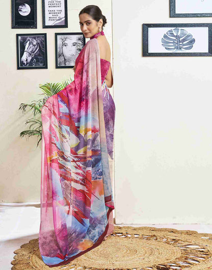 Multi Georgette Printed Saree