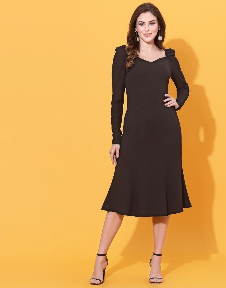 Black Puff Sleeve Dress | Sudathi