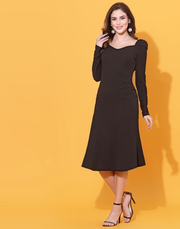 Black Puff Sleeve Dress | Sudathi