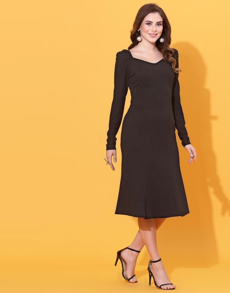 Black Puff Sleeve Dress | Sudathi