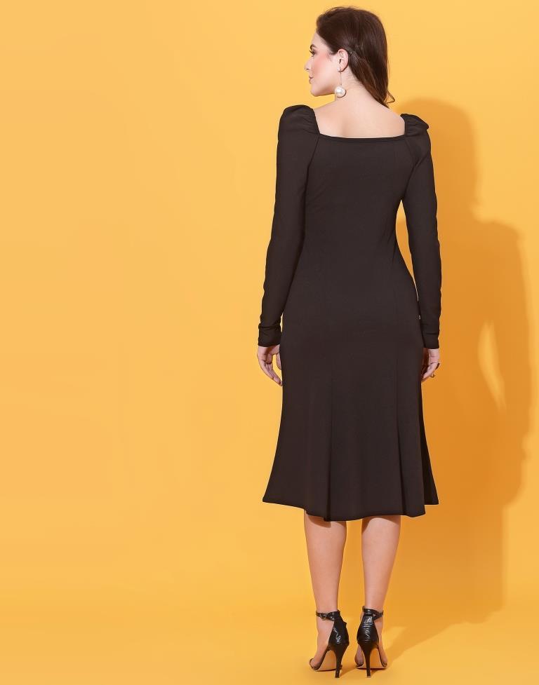 Black Puff Sleeve Dress | Sudathi