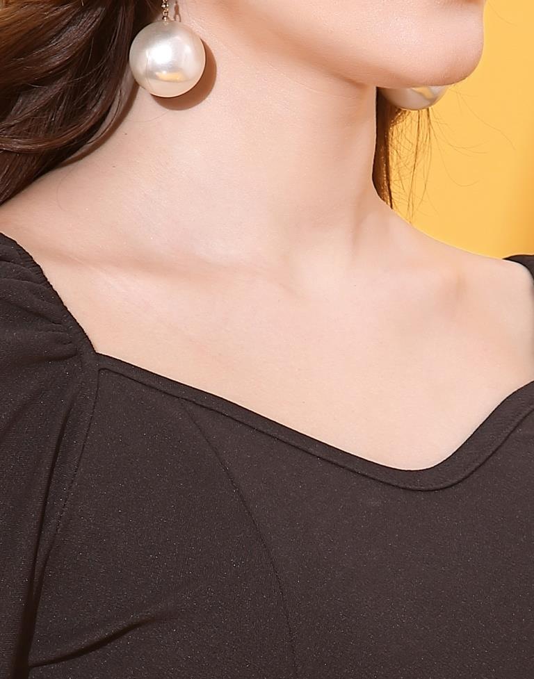 Black Puff Sleeve Dress | Sudathi