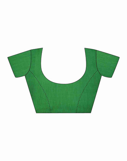 White Cotton Geometric Printed Saree