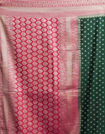 Dark Green Georgette Woven Banarasi Saree