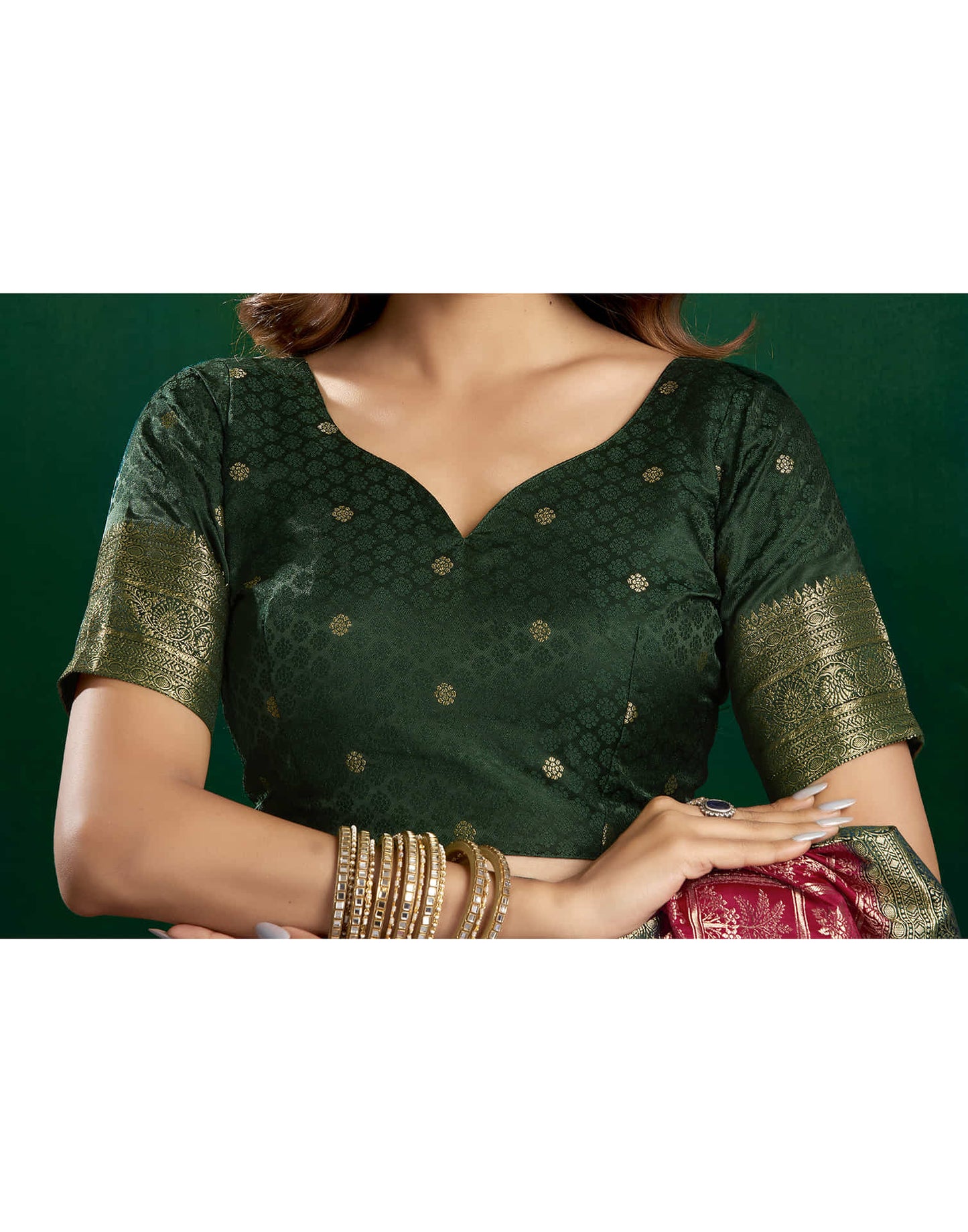 Deep Pink Satin Woven Banarasi Saree