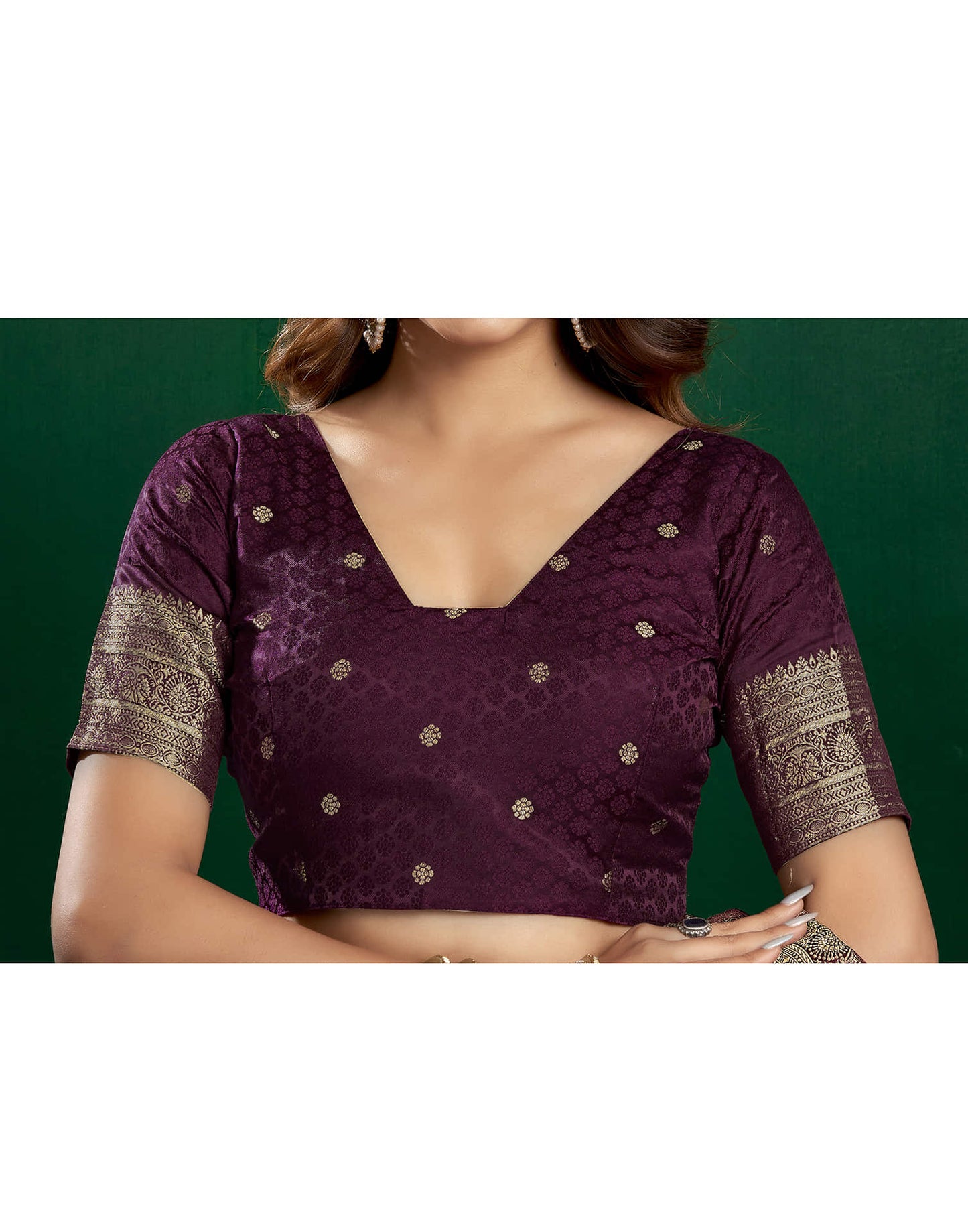 Light Purple Satin Woven Banarasi Saree