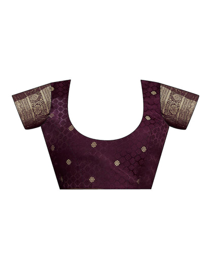 Light Purple Satin Woven Banarasi Saree