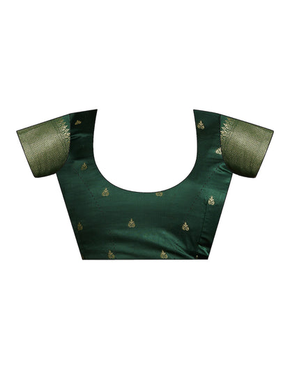 Pista Green Satin Woven Banarasi Saree