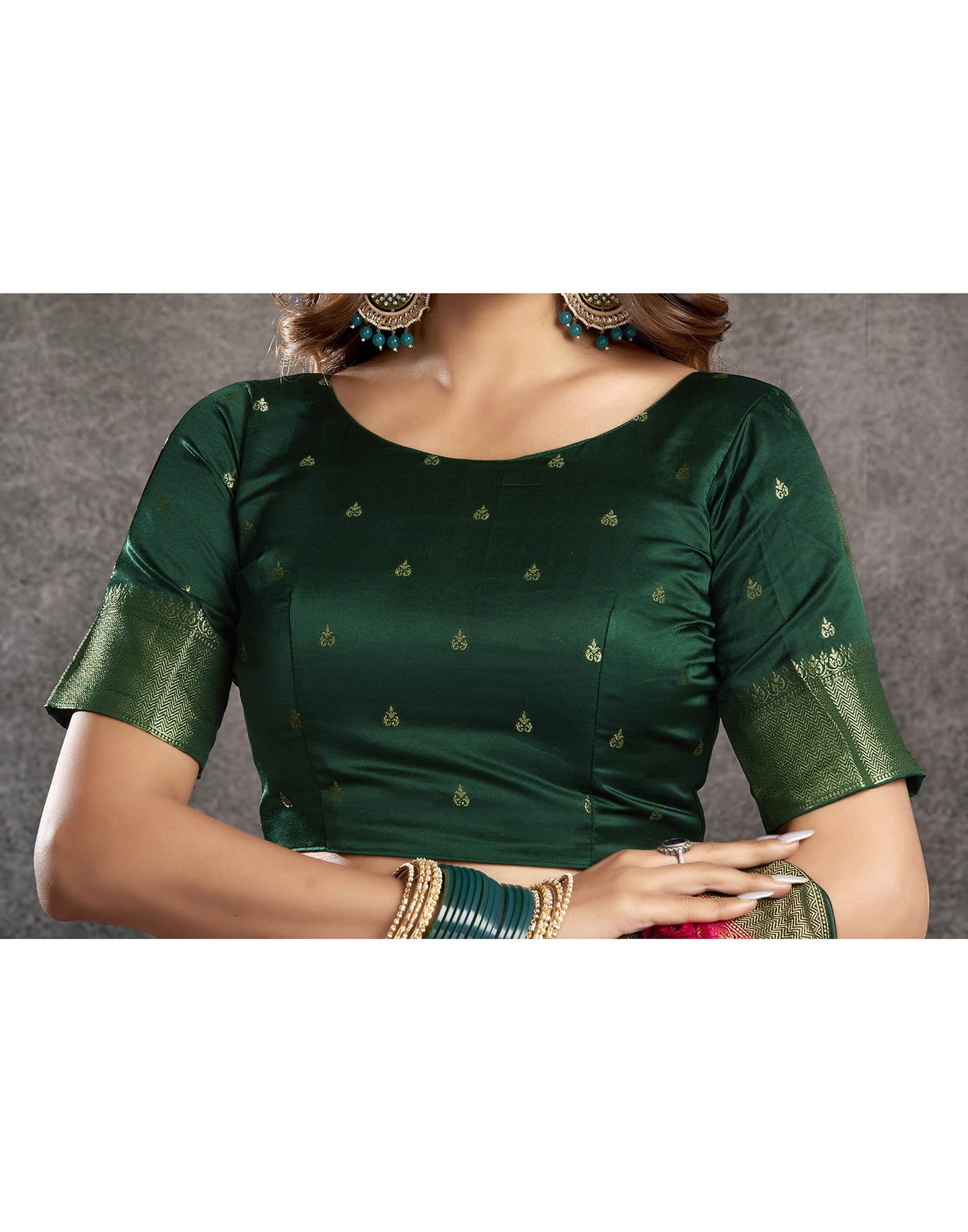 Deep Pink Satin Woven Banarasi Saree