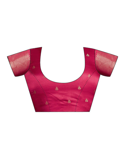 Dark Green Satin Woven Banarasi Saree