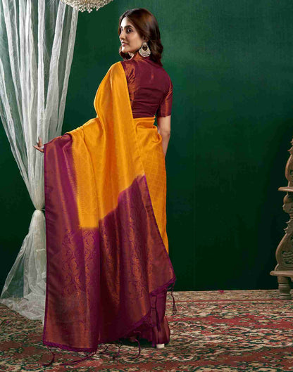 Yellow Silk Woven Kanjivaram Saree