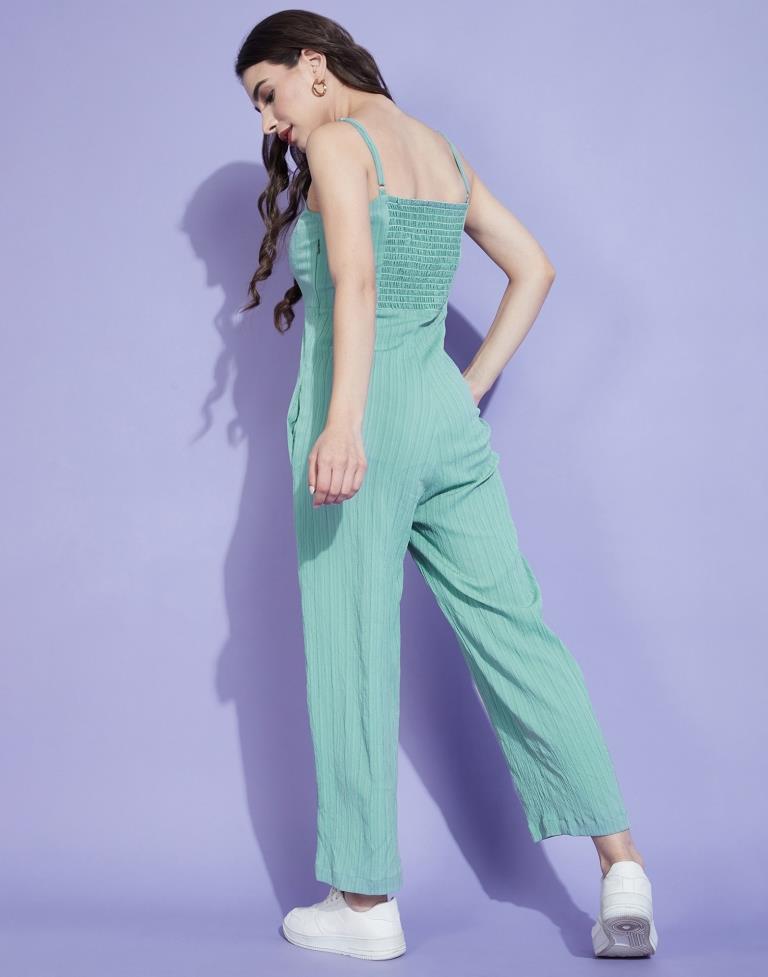 Sea Green Cut Out Jumpsuit | Leemboodi