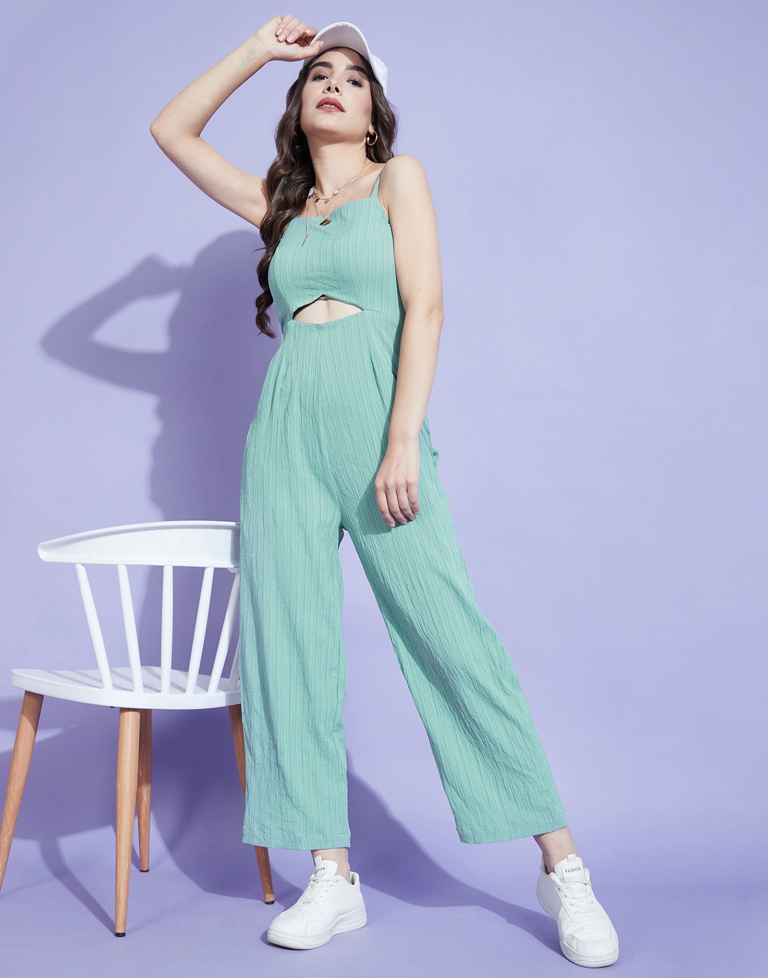 Sea Green Cut Out Jumpsuit | Leemboodi