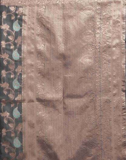 Grey Silk Woven Jacquard Saree
