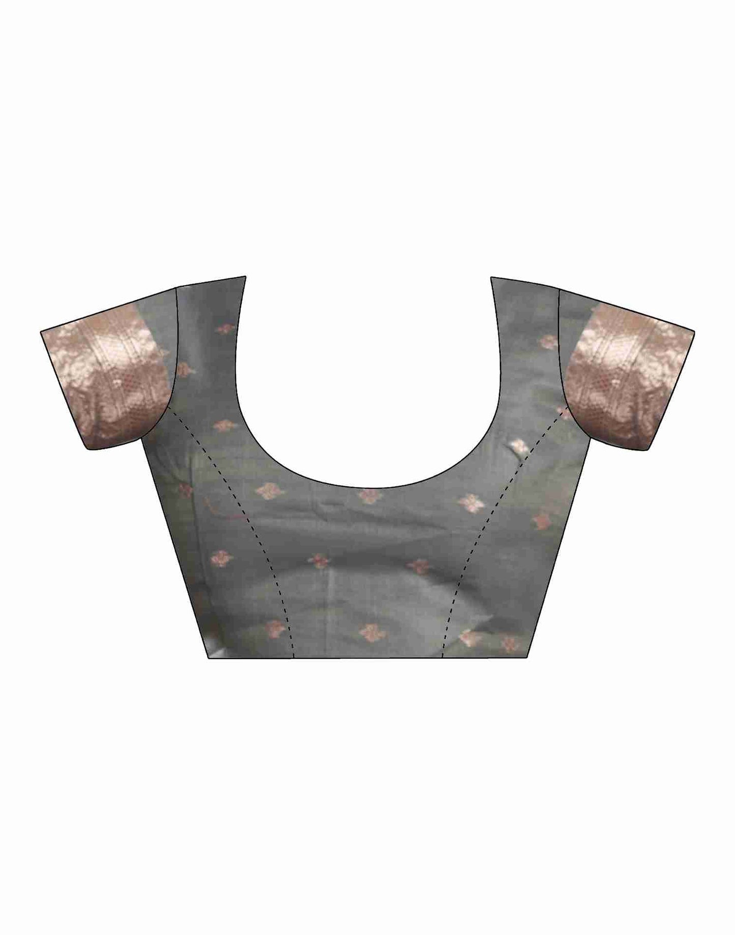 Grey Silk Woven Jacquard Saree