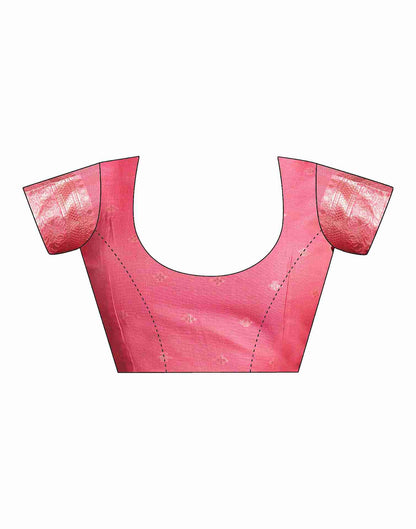Pink Silk Woven Jacquard Saree