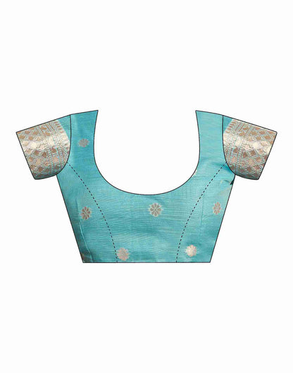 Blue Silk Woven Jacquard Saree