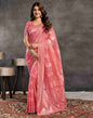 Punch Pink Silk Woven Jacquard Saree
