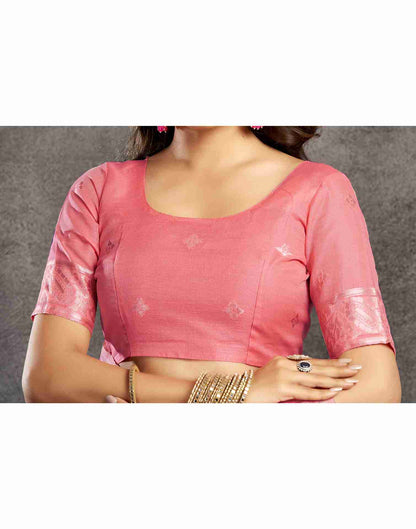 Punch Pink Silk Woven Jacquard Saree