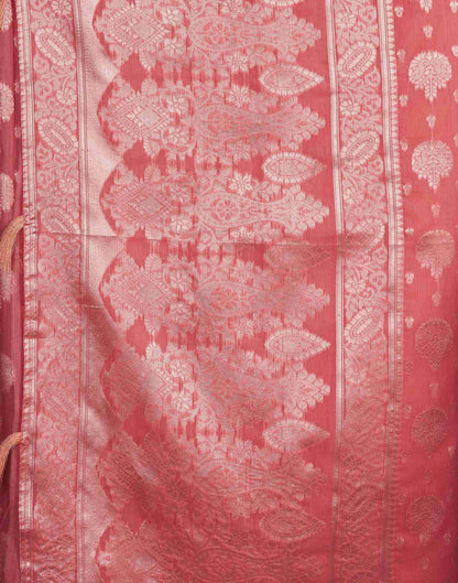 Punch Pink Silk Woven Jacquard Saree