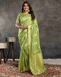Pista Green Silk Woven Jacquard Saree