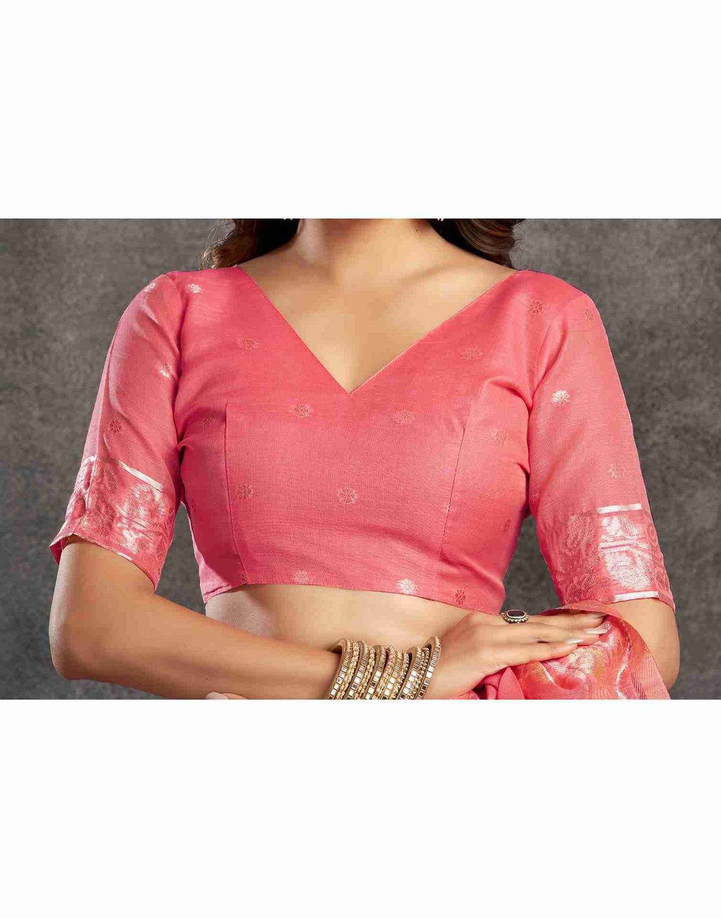 Punch Pink Silk Woven Jacquard Saree