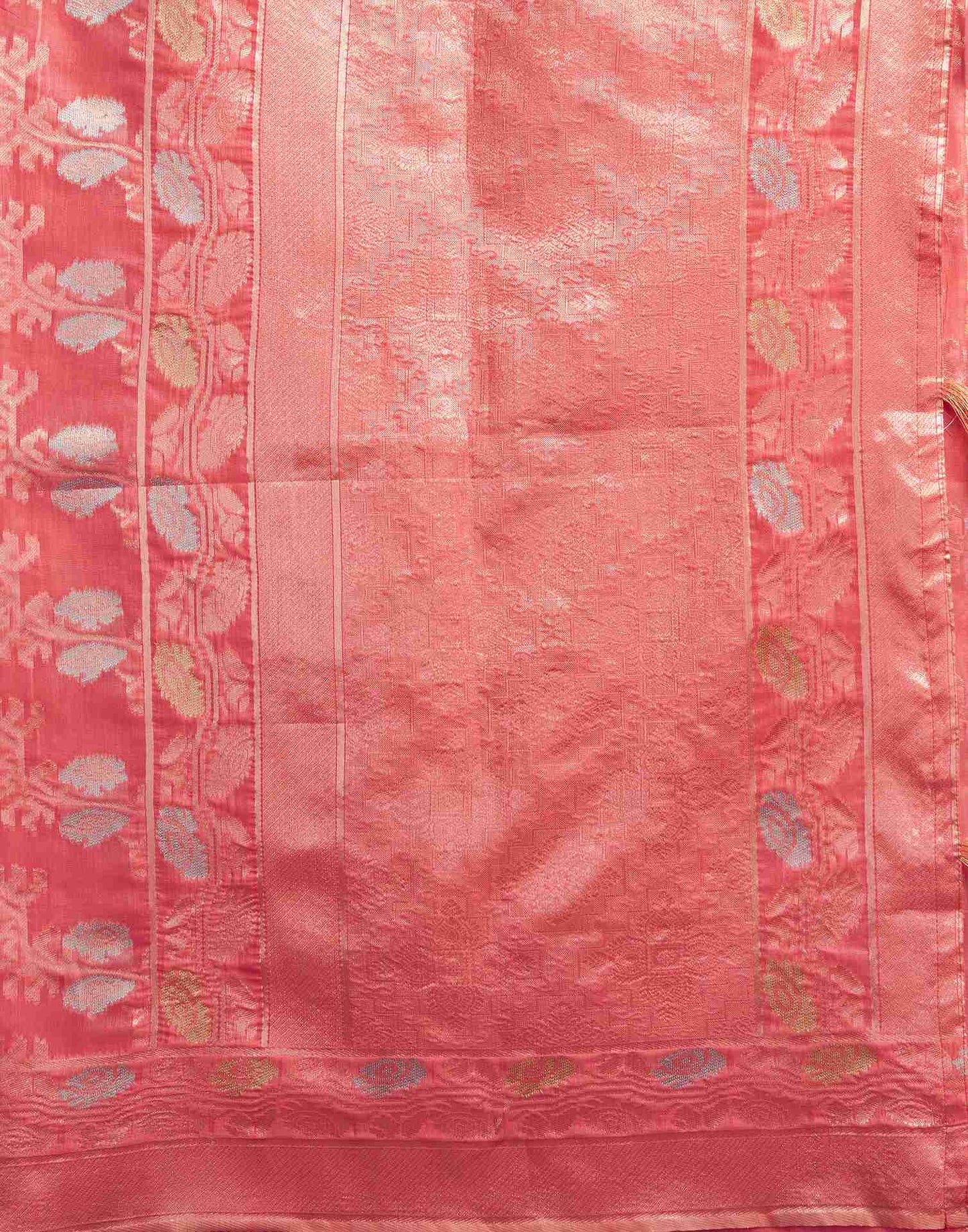Punch Pink Silk Woven Jacquard Saree