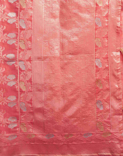 Punch Pink Silk Woven Jacquard Saree