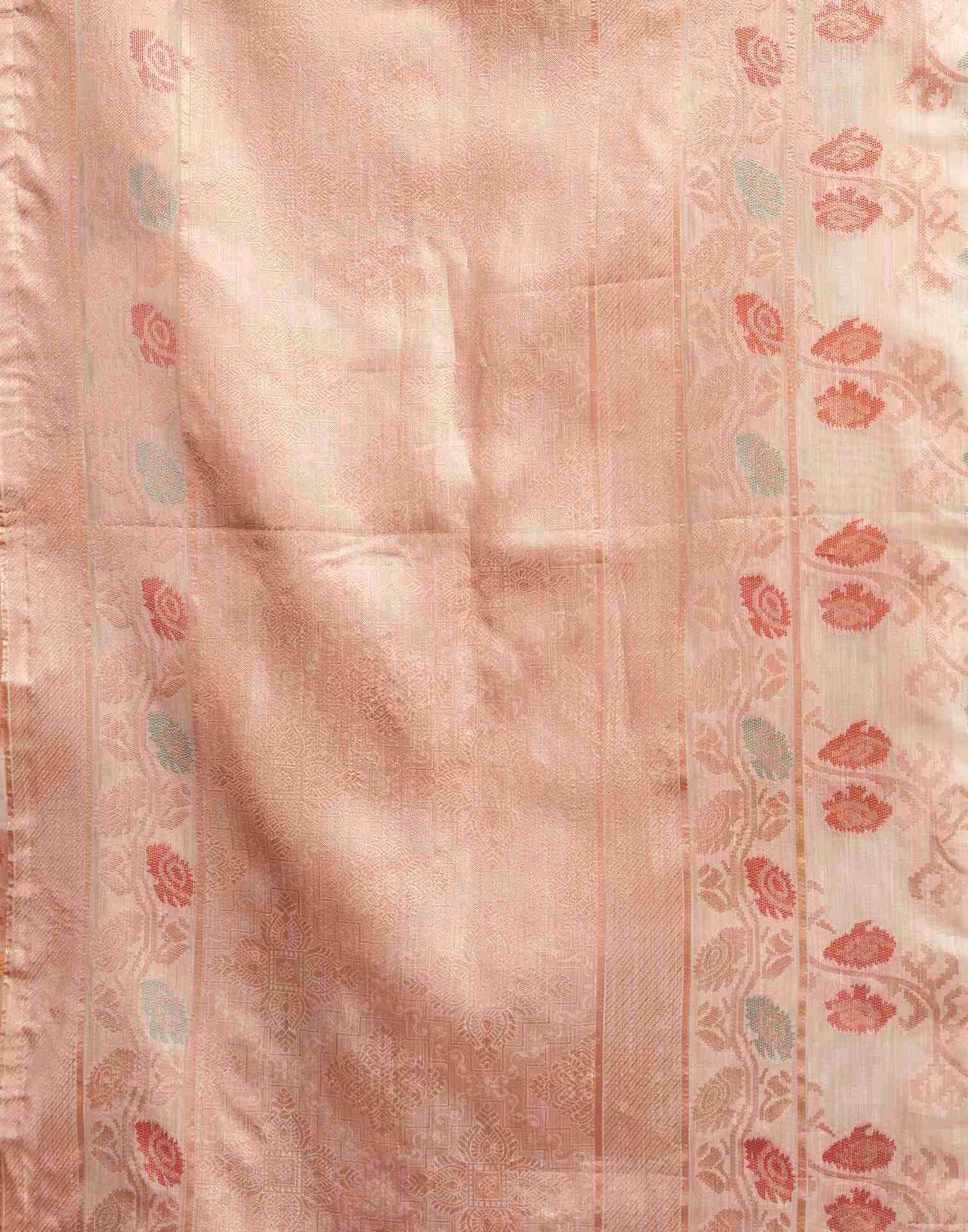 Cream Silk Woven Jacquard Saree