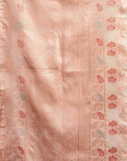 Cream Silk Woven Jacquard Saree