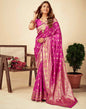 Magenta Silk Woven Banarasi Saree