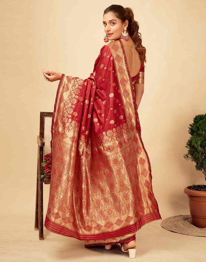 Red Silk Woven Banarasi Saree