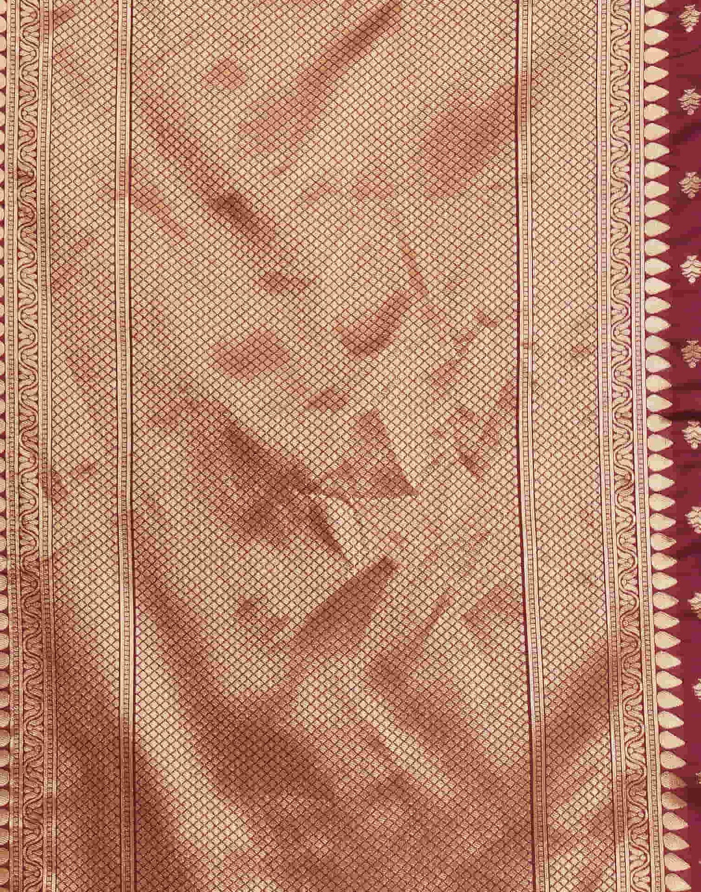 Dark Maroon Woven Banarasi Silk Saree