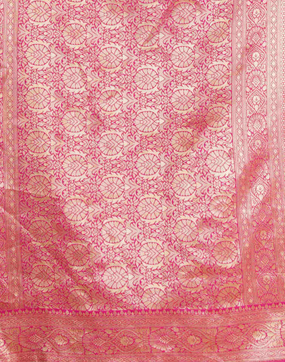 Pink Woven Banarasi Silk Saree