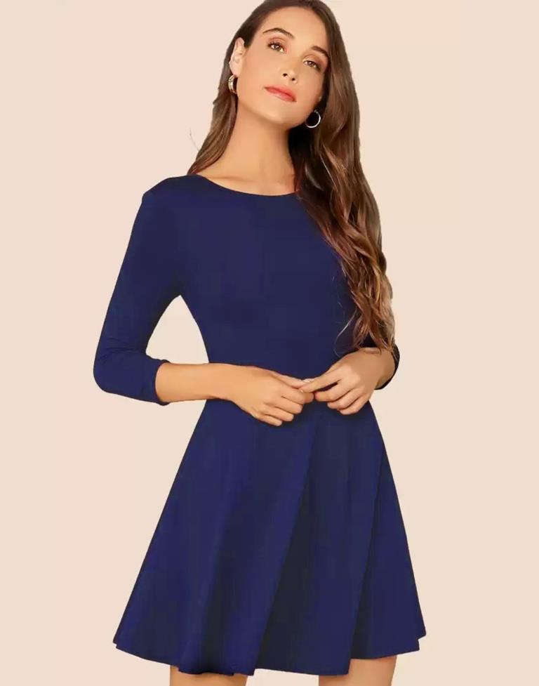 Navy Blue Short Dress | Leemboodi
