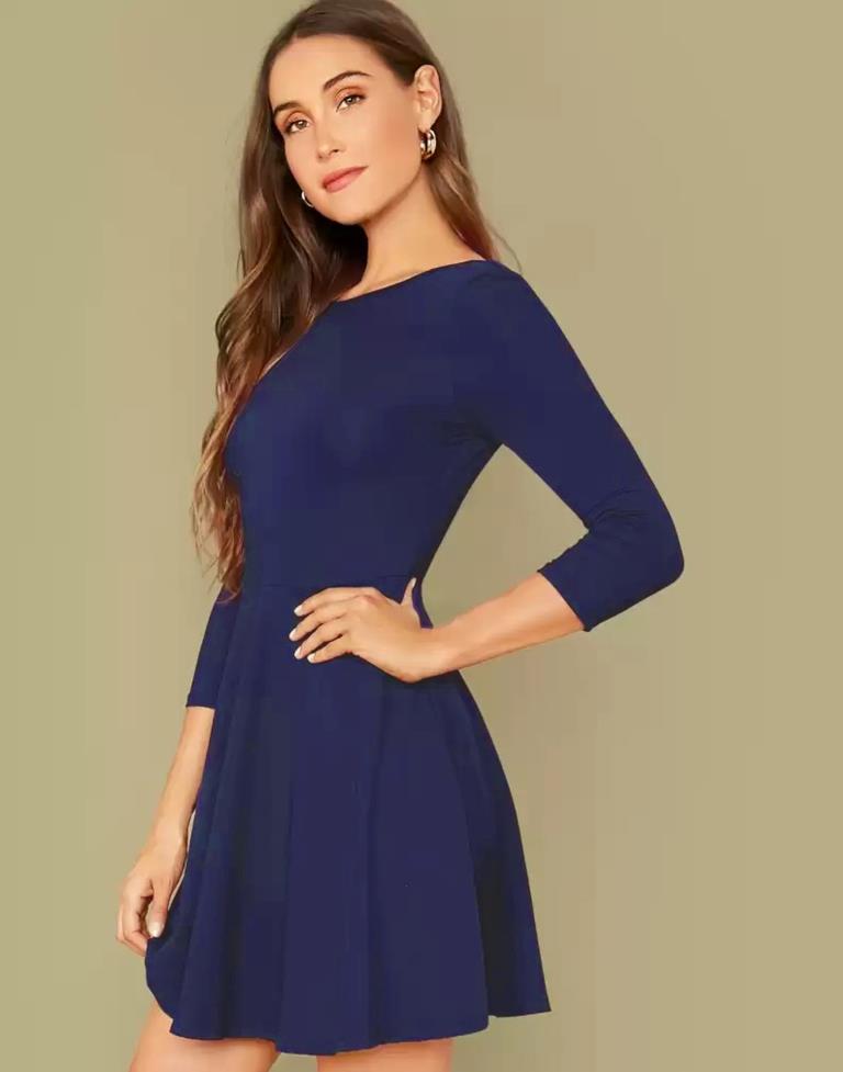 Navy Blue Short Dress | Leemboodi
