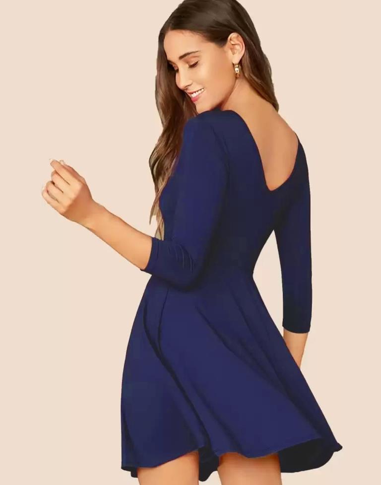Navy Blue Short Dress | Leemboodi
