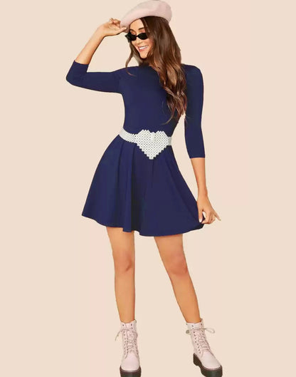 Navy Blue Short Dress | Leemboodi