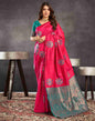 Magenta Silk Woven Weaving Saree
