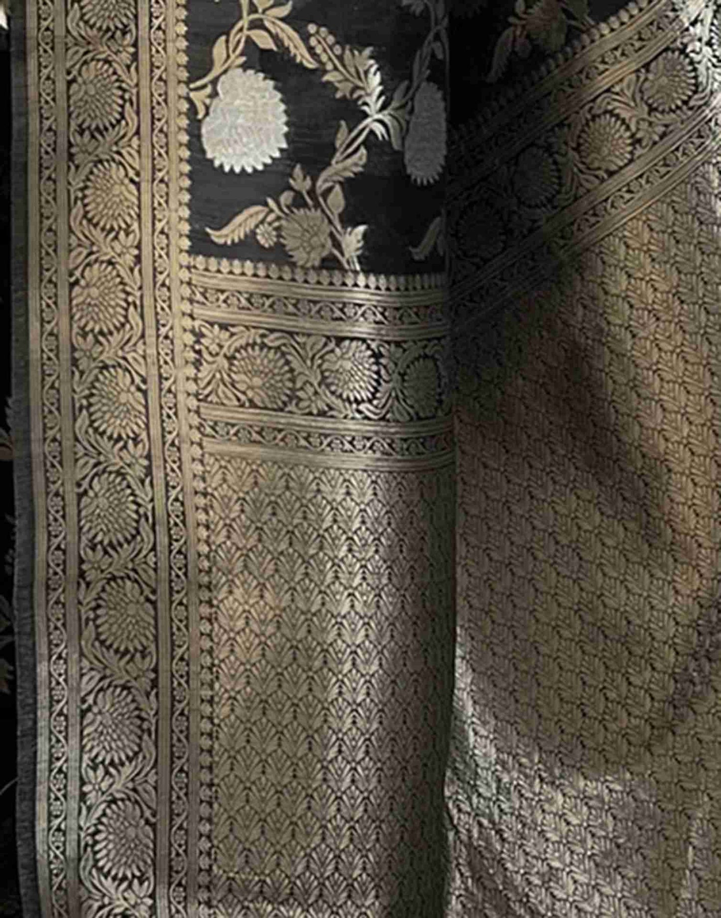 Black Silk Woven Banarasi Saree