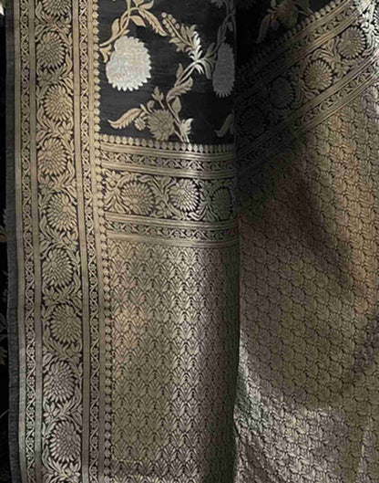 Black Silk Woven Banarasi Saree