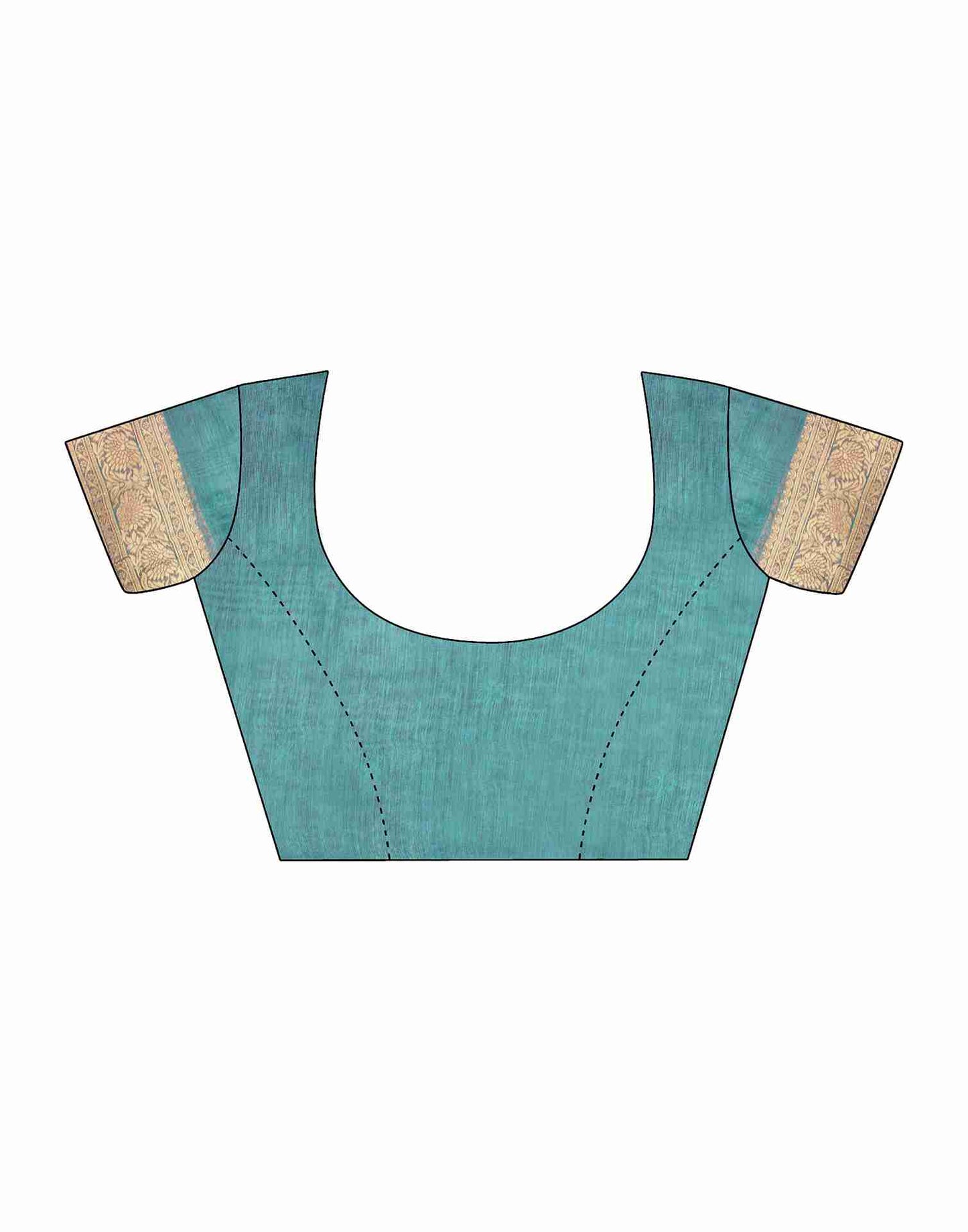 Turquoise Silk Woven Banarasi Saree