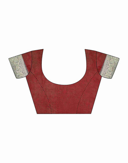 Chestnut Brown Silk Woven Banarasi Saree