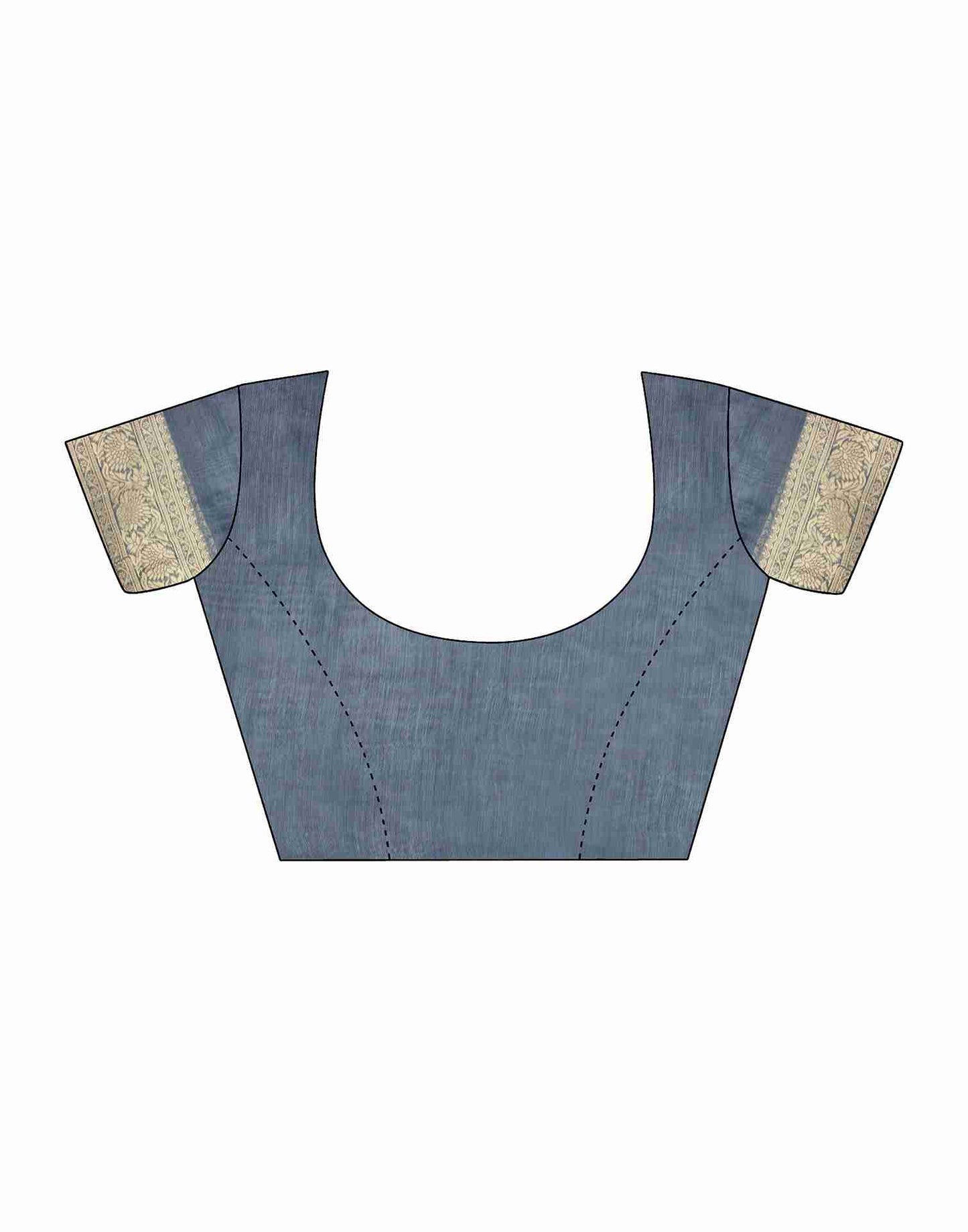 Steel Grey Silk Woven Banarasi Saree