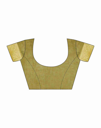 Lime Green Silk Woven Banarasi Saree