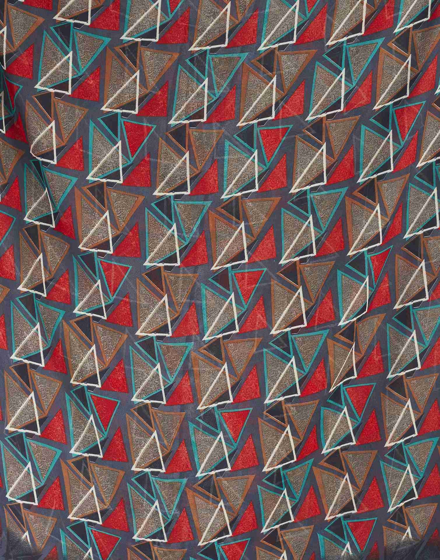 Dark Grey Georgette Geometric Printed Saree