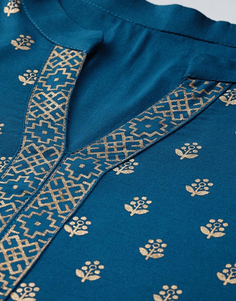 Teal Printed Kurti | Sudathi