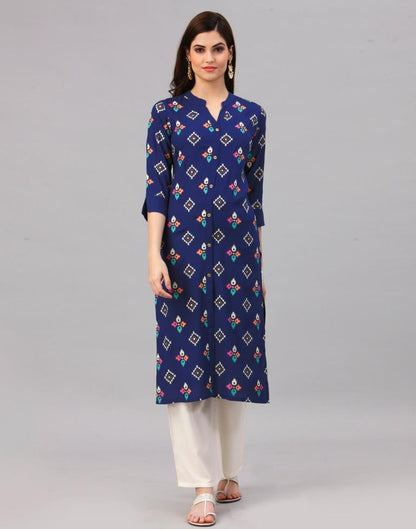 Teal Printed Kurti | Leemboodi