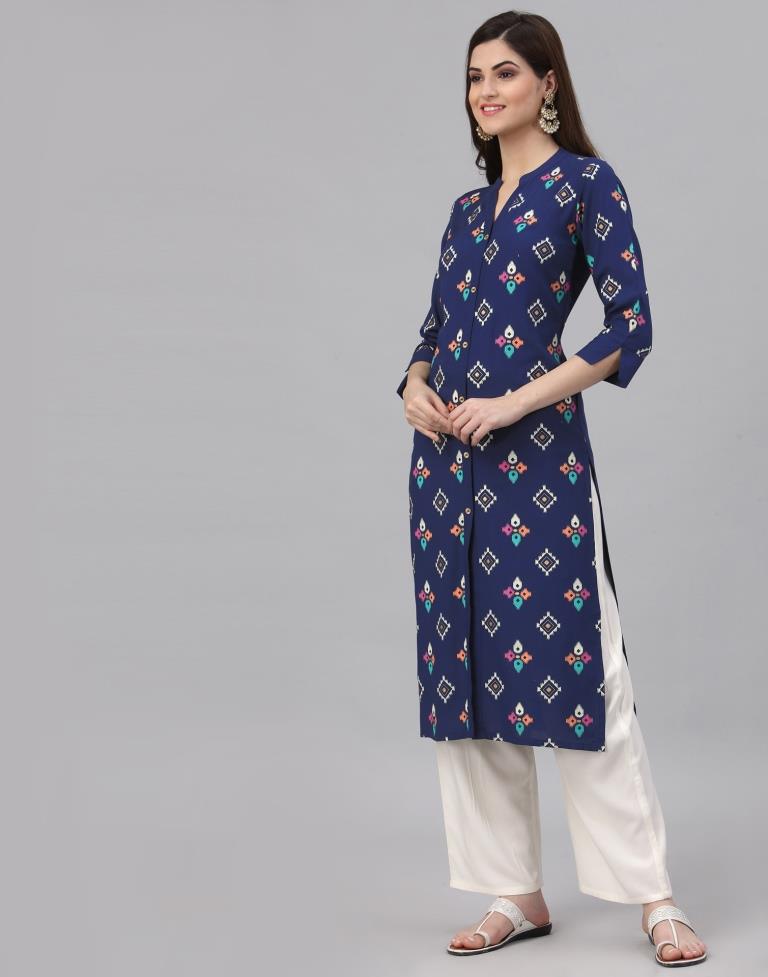 Teal Printed Kurti | Leemboodi