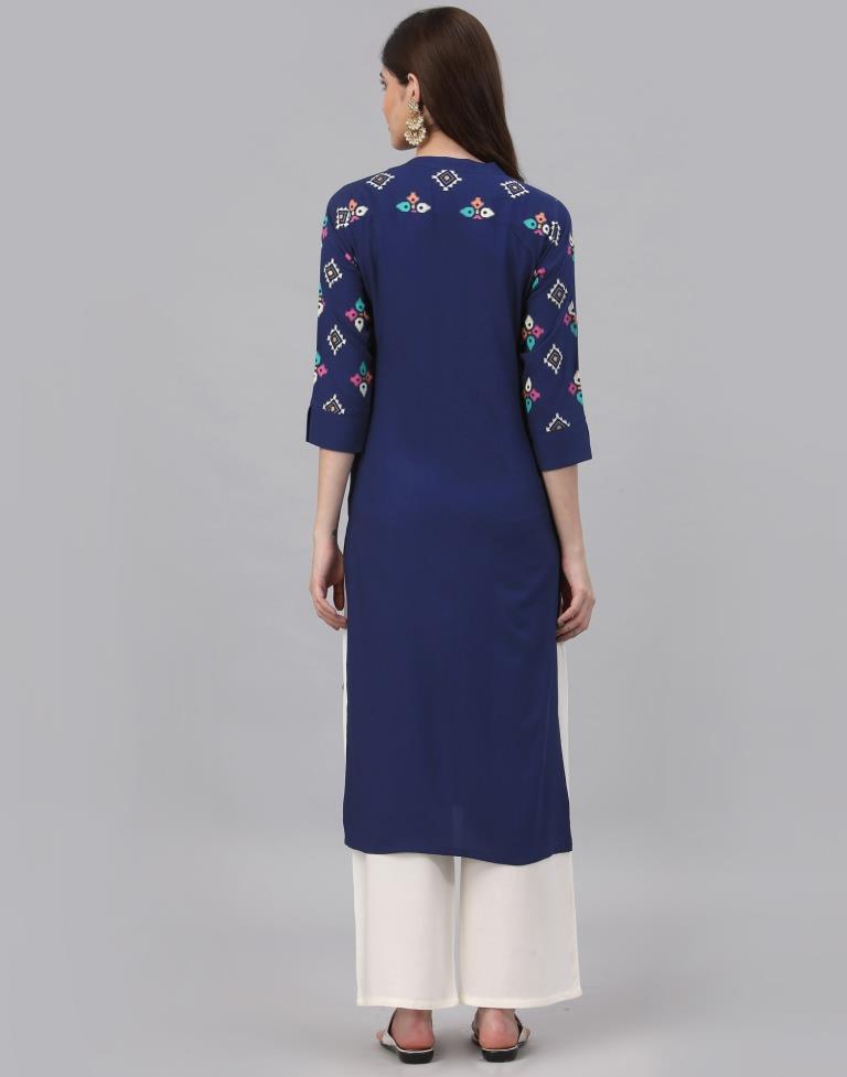 Teal Printed Kurti | Leemboodi